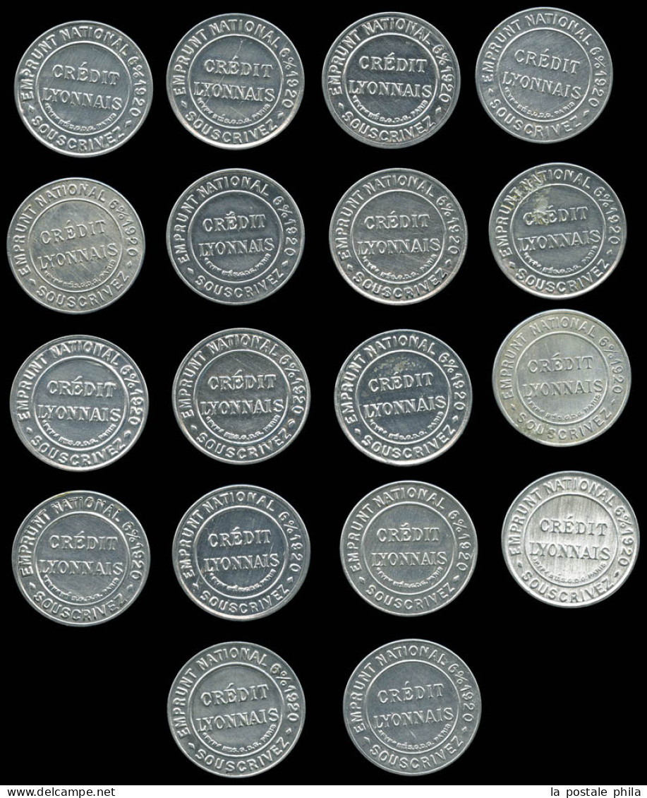 N Timbres Monnaie CREDIT LYONNAIS: 18 Timbres Avec Fond Et Numéros Différents. TB  Qualité: N - Ungebraucht