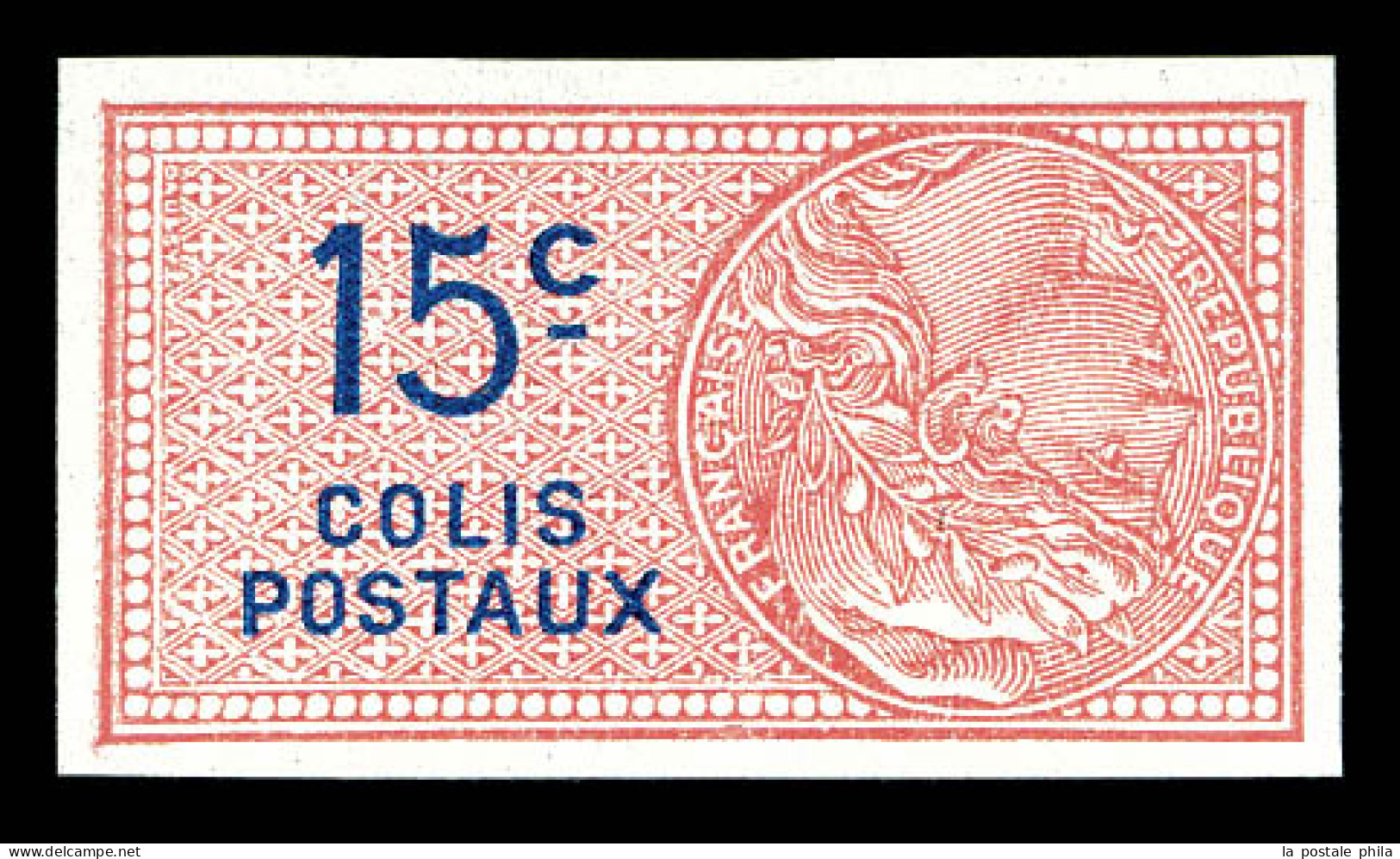 ** N°33, 15c Rouge: Valeur Et COLIS POSTAUX Renversés, Non Dentelé, Non Signalé Non Dentelé. SUPERBE. R.R. (certificat)  - Nuovi