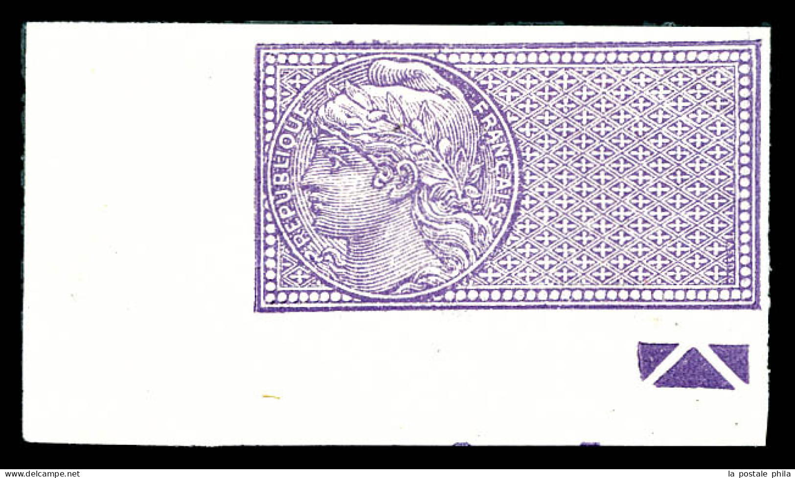 * N°33g, Violet Sans Légende Non Dentelé Cdf, Très Légère Charnière. SUP (certificat)  Qualité: * - Mint/Hinged