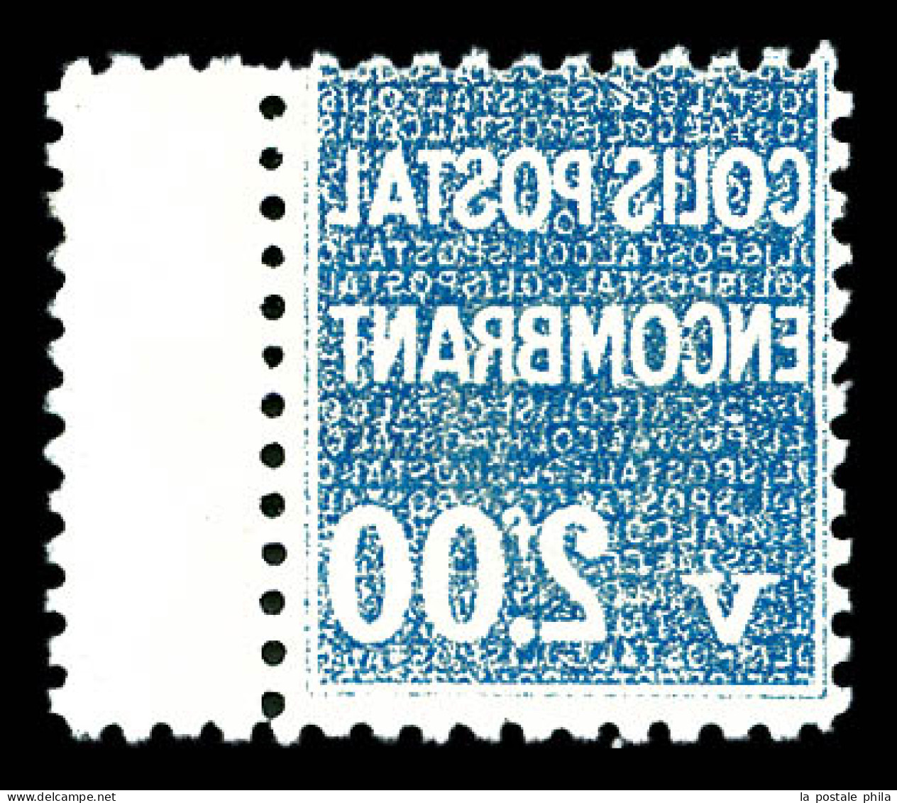 ** N°145, 2f Bleu Surchargé 'D', Impression Recto-verso. TB  Qualité: ** - Mint/Hinged