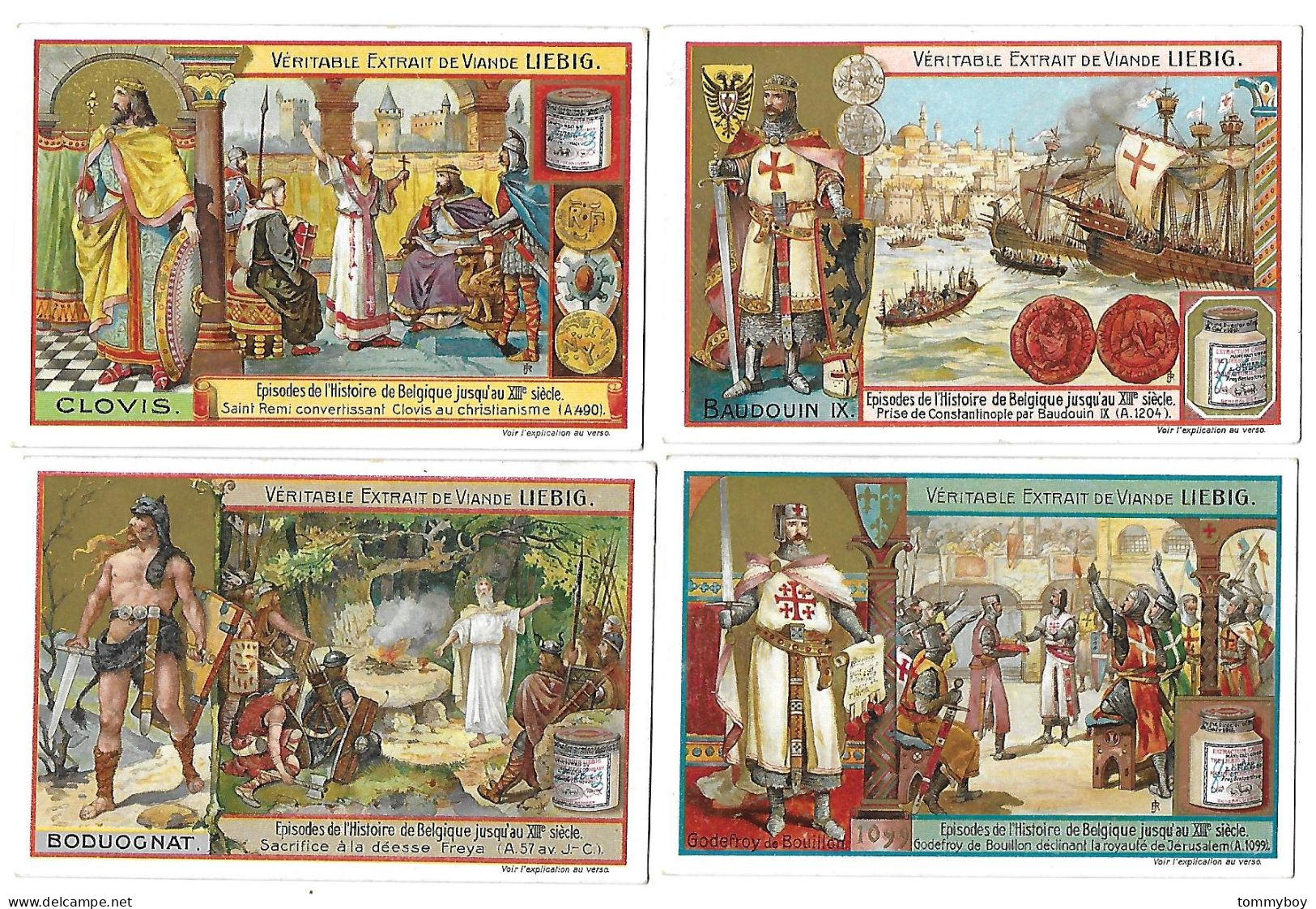 S 890, Liebig 6 Cards, Episodes De L'histoire De Belgique (some Spots On Backsites) (ref B24) - Liebig