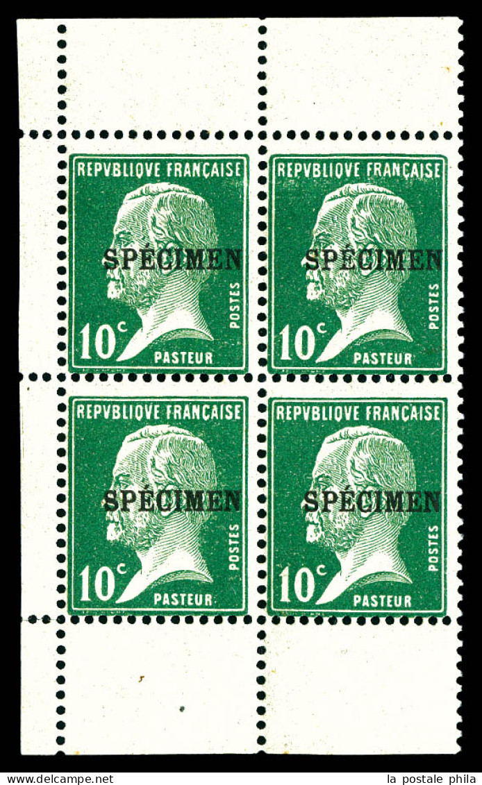 ** N°170-CI 1, 10c Pasteur Surchargé SPECIMEN En Bloc De Quatre Provenant De Carnet. TB (certificat)  Qualité: **  Cote: - Cours D'Instruction