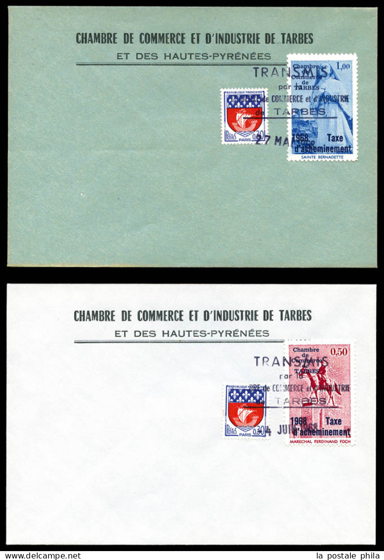 O N°9/10, Grève De Tarbes: Paire Sur 2 Lettres Obl 1968. TTB (certificat)  Qualité: Oblitéré  Cote: 800 Euros - Sellos De Guerra