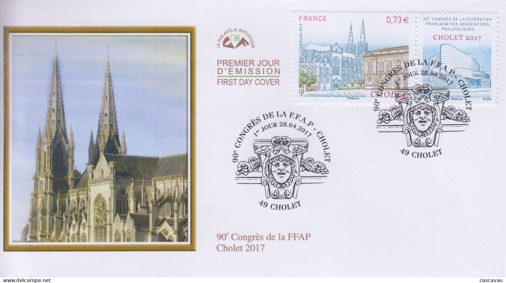 Enveloppe  FDC  1er  Jour  FRANCE  Congrés  Fédération Des  Associations  Philatéliques   CHOLET    2017 - 2010-2019