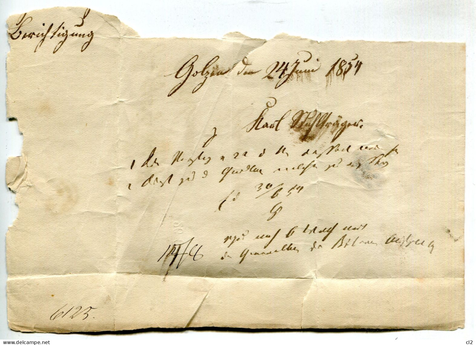 PRUSSE - 24.06.1854 - Lettre BIBRA Nach ECKARSTBERGA - Cartas & Documentos