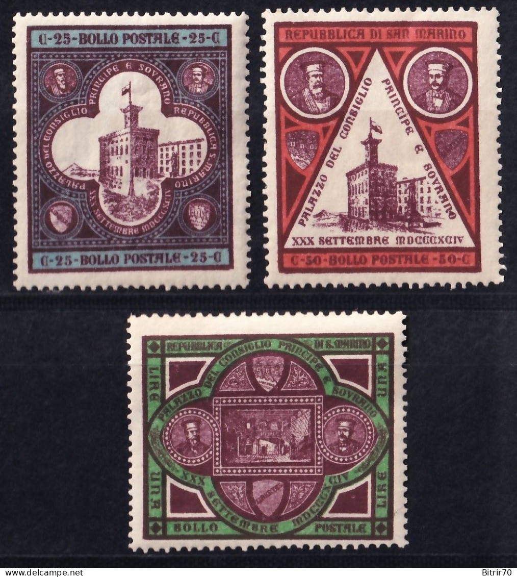 San Marino, 1894 Y&T. 23 / 25, MH. - Ongebruikt