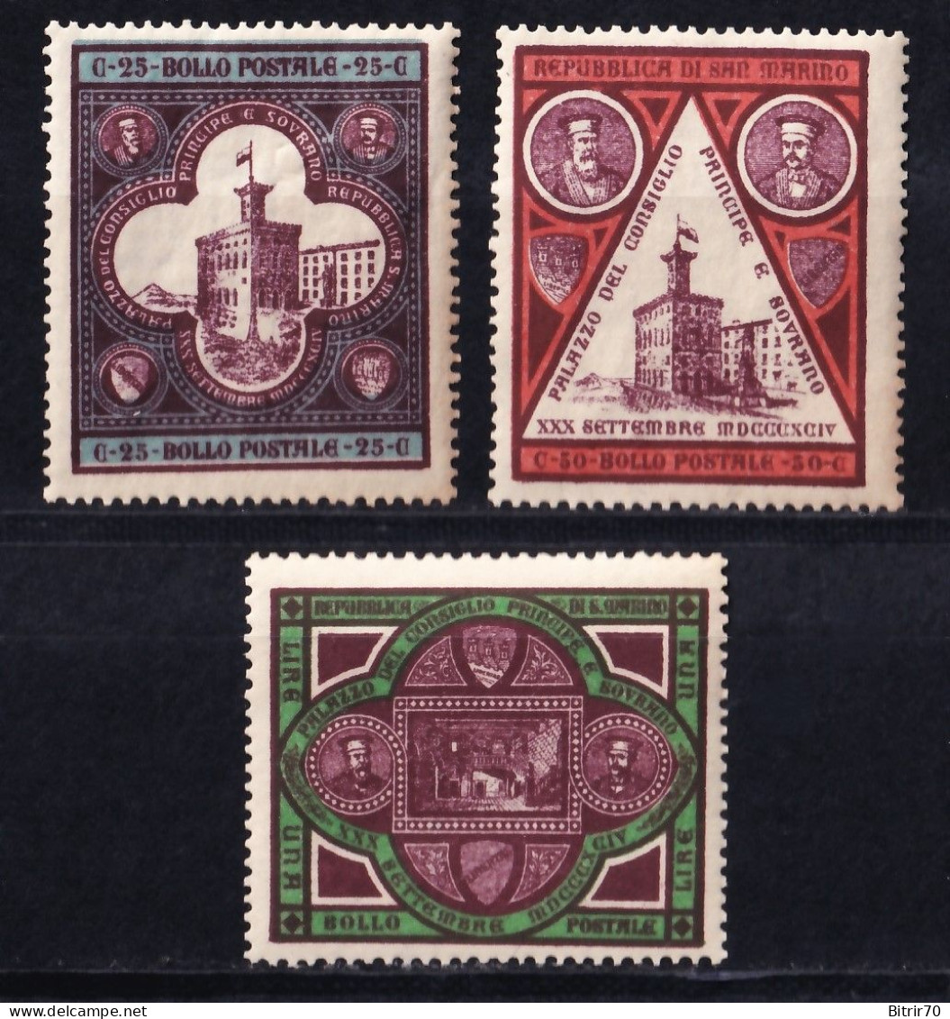 San Marino, 1894 Y&T. 23 / 25, MNH. - Unused Stamps