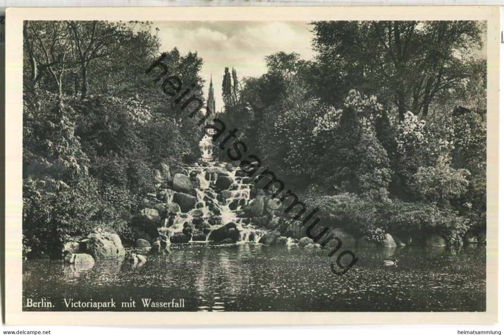 Berlin - Victoriapark - Wasserfall - Foto-Ansichtskarte - Kreuzberg