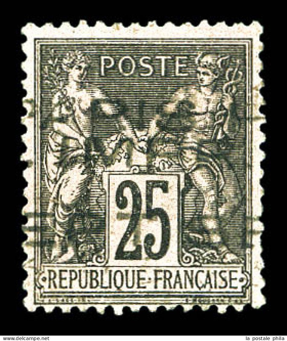 (*) N°19b, 25c Noir Sur Rose Surchargé 5 Lignes Horizontalement De SEPTEMBRE 1893, Sans Quantième, Bon Centrage, SUPERBE - 1893-1947