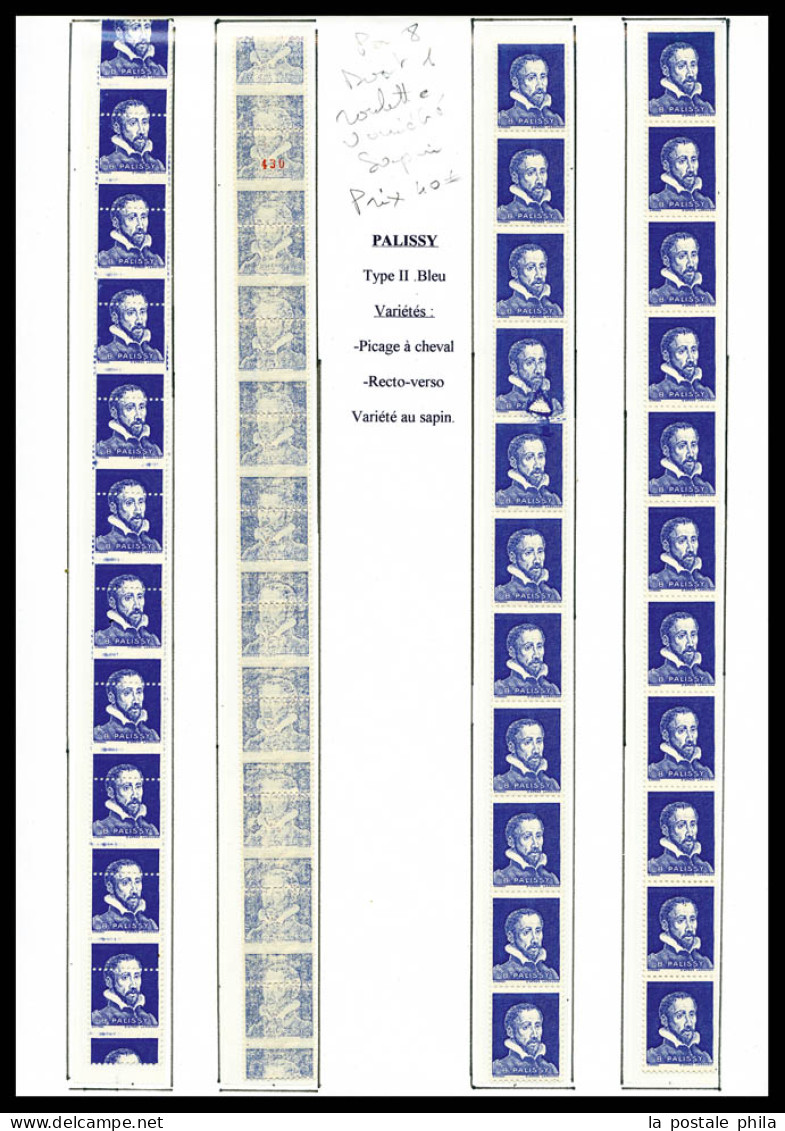 ** Pa 8 Palissy Type II: 4 Roulettes Avec Variétés Dont Piquage à Cheval, Recto-verso, Variétés Au Sapin. TB  Qualité: * - Proofs, Unissued, Experimental Vignettes