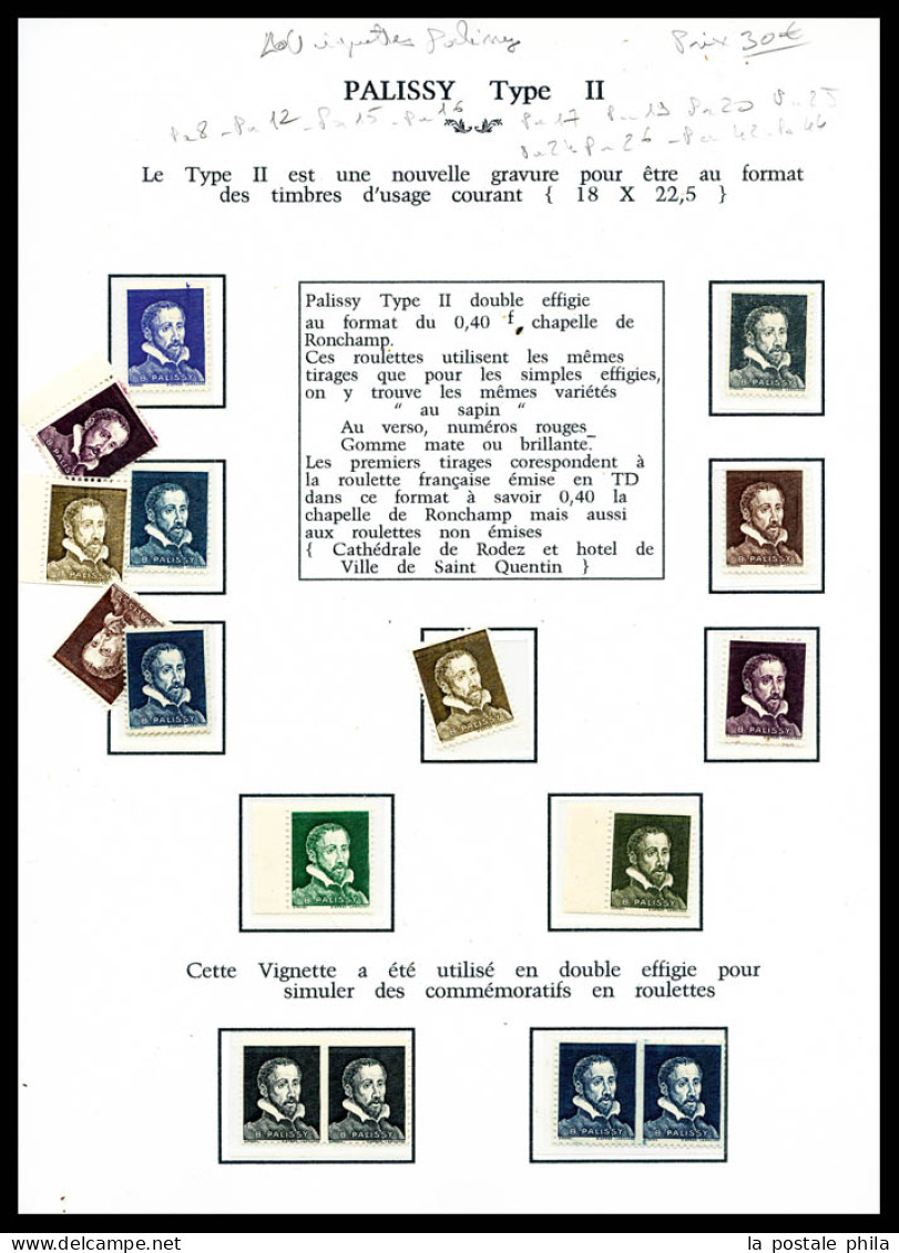 ** Pa 8/44, Palissy Type II, 16 Exemplaires Différents TB  Qualité: ** - Probedrucke, Nicht Ausgegeben, Experimentelle Vignetten