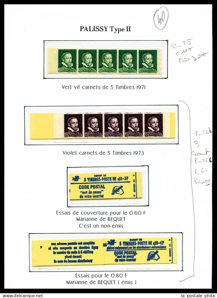 ** Palissy Type II Carnets De 5 Timbres En Vert Et Violet + Pa 26b Et 26c  Qualité: ** - Essais, Non-émis & Vignettes Expérimentales