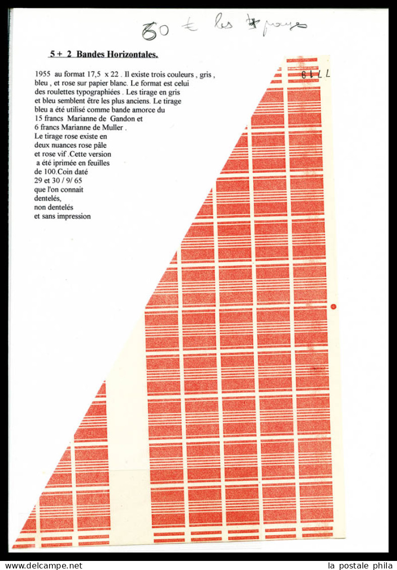 ** BH 1, BH 5, BH 7/8, , Essais Pour Réglage Des Distributeurs, 5 Moitié De Feuilles Avec Numéros Et Dates. TB  Qualité: - Prove, Non Emessi, Vignette Sperimentali