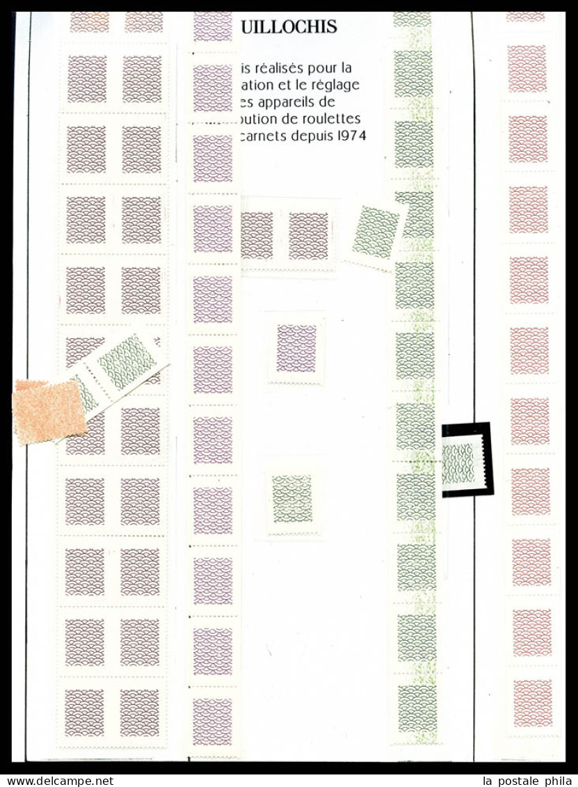 ** Gu, GUILLOCHIS: Ensemble D'essais Pour Fabrication Et Réglages Des Appareils De Distribution De Roulettes. TB  Qualit - Proofs, Unissued, Experimental Vignettes