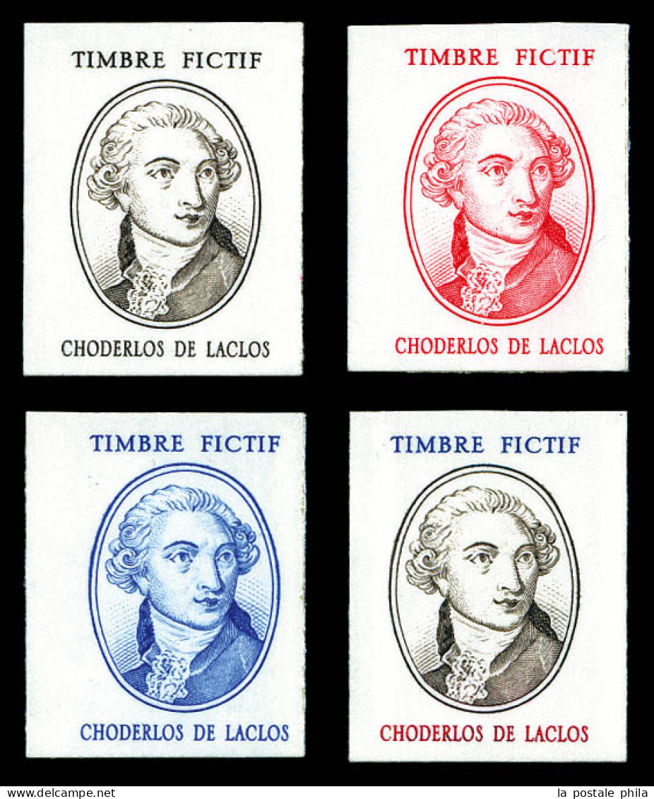 ** CdL 1/4, Choderlos De Laclos, Les 4 Valeurs TB  Qualité: **  Cote: 720 Euros - Proofs, Unissued, Experimental Vignettes