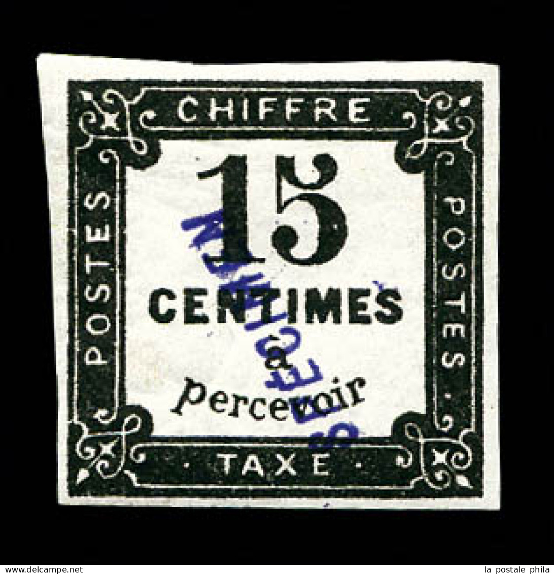 * N°4, 15c Noir Surchargé 'SPECIMEN'. SUP . R.R. (signé Scheller/certificats)  Qualité: * - 1859-1959 Mint/hinged