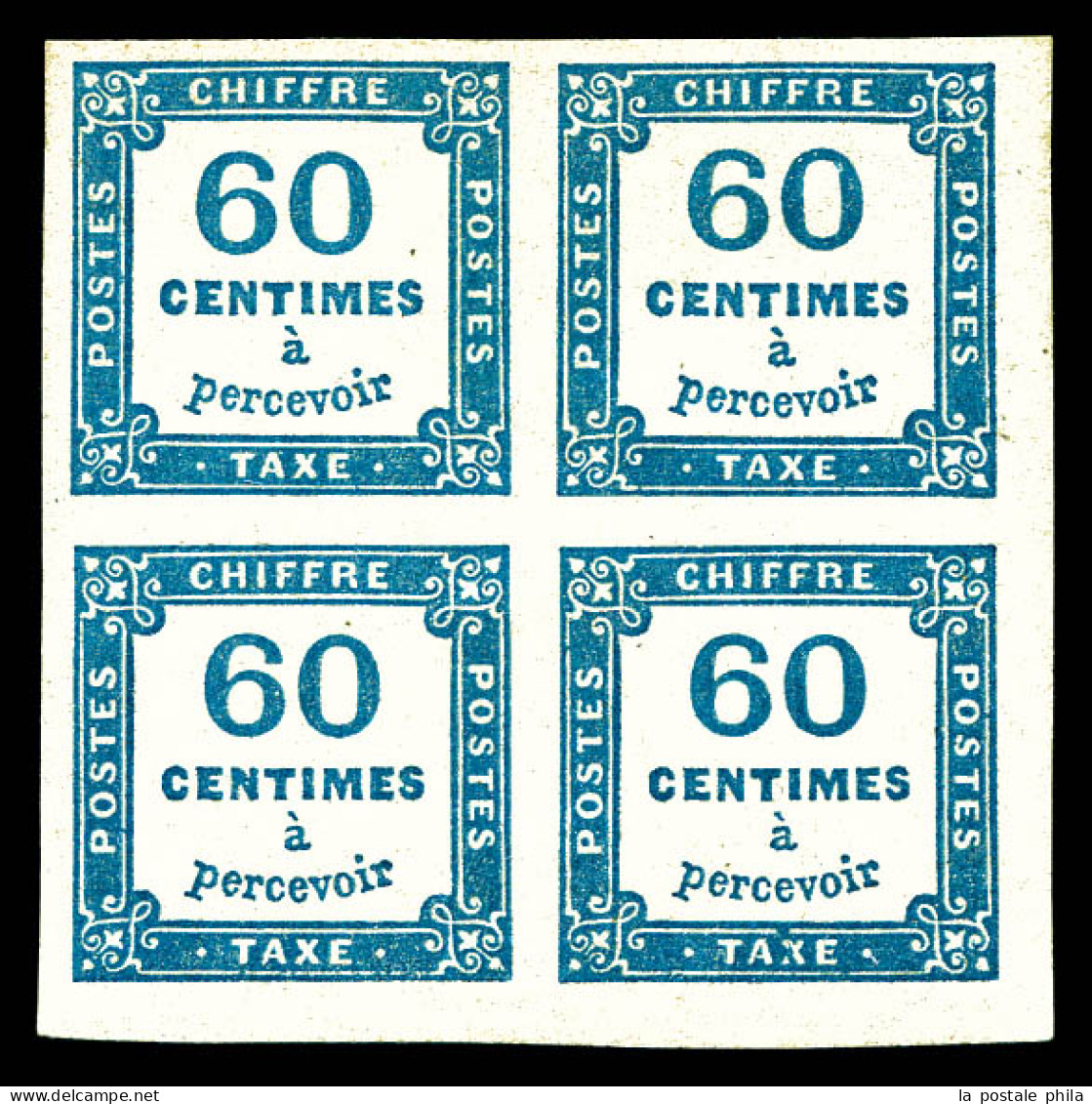 ** N°9, 60c Bleu En Bloc De Quatre Grandes Marges, Fraîcheur Postale. SUP (signé/Certificat)  Qualité: ** - 1859-1959 Neufs