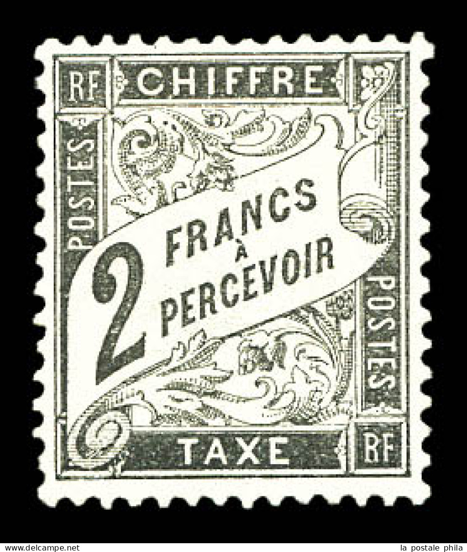 (*) N°23, 2F Noir, Frais (signé Calves/certificat)  Qualité: (*)  Cote: 2000 Euros - 1859-1959 Mint/hinged