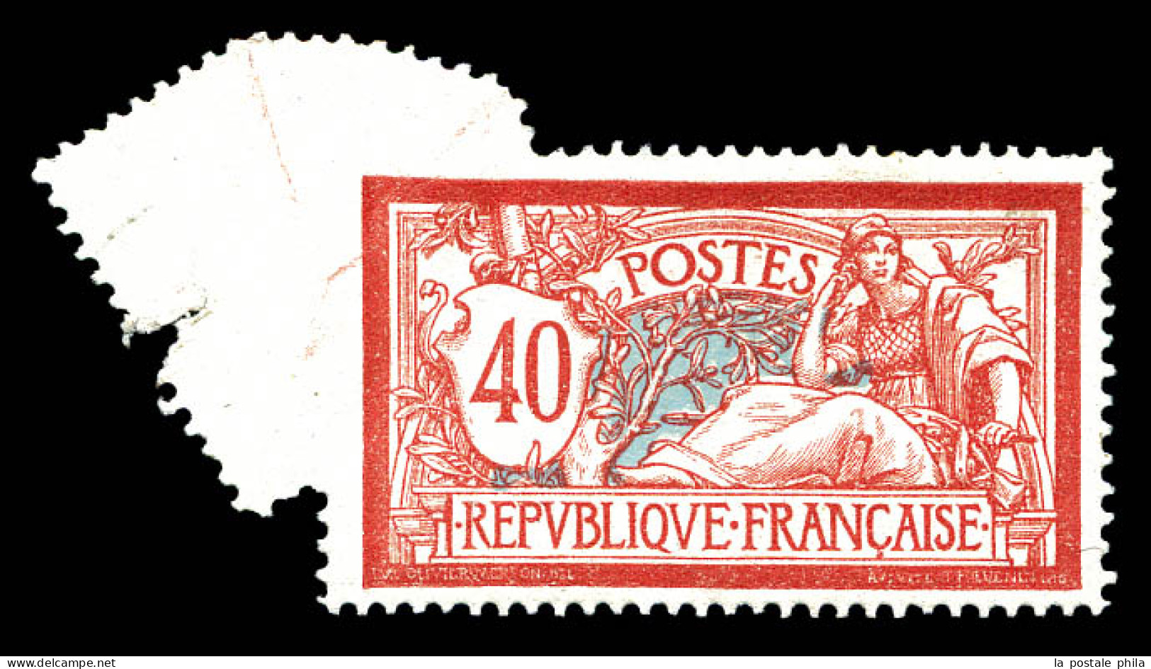 * N°119i, 40c Merson, Piquage Oblique Par Pliage. TB  Qualité: * - Unused Stamps
