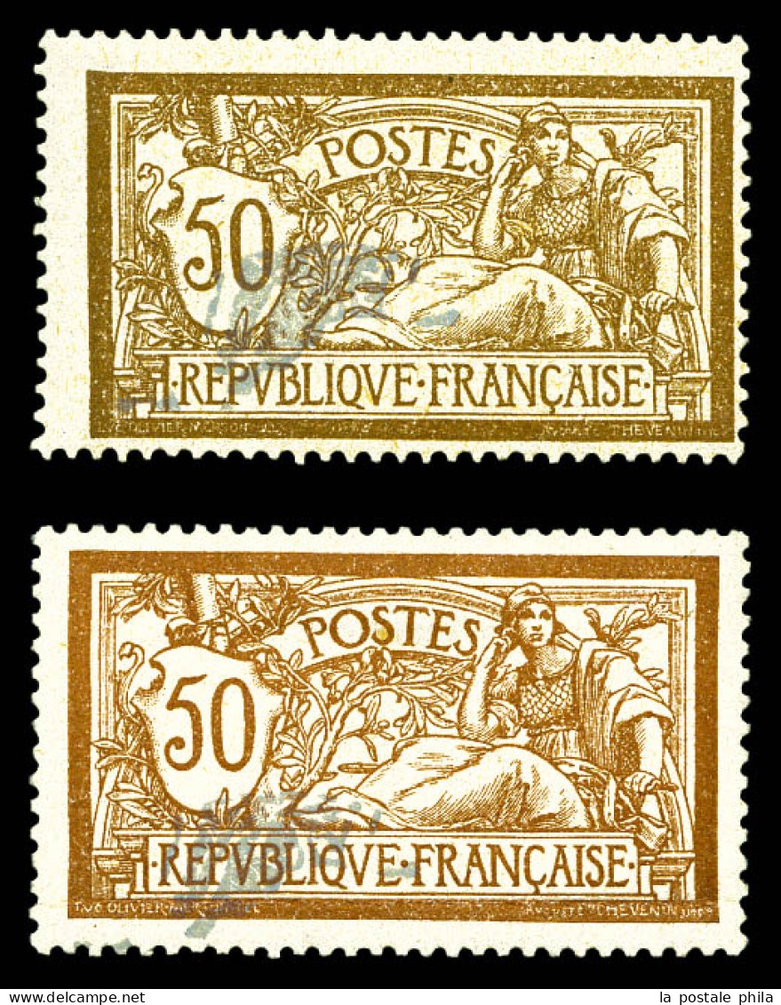 * N°120b, 50c Merson Centre Déplacé, Papier Normal Et Papier GC, Les 2 Exemplaires TB  Qualité: *  Cote: 900 Euros - Unused Stamps