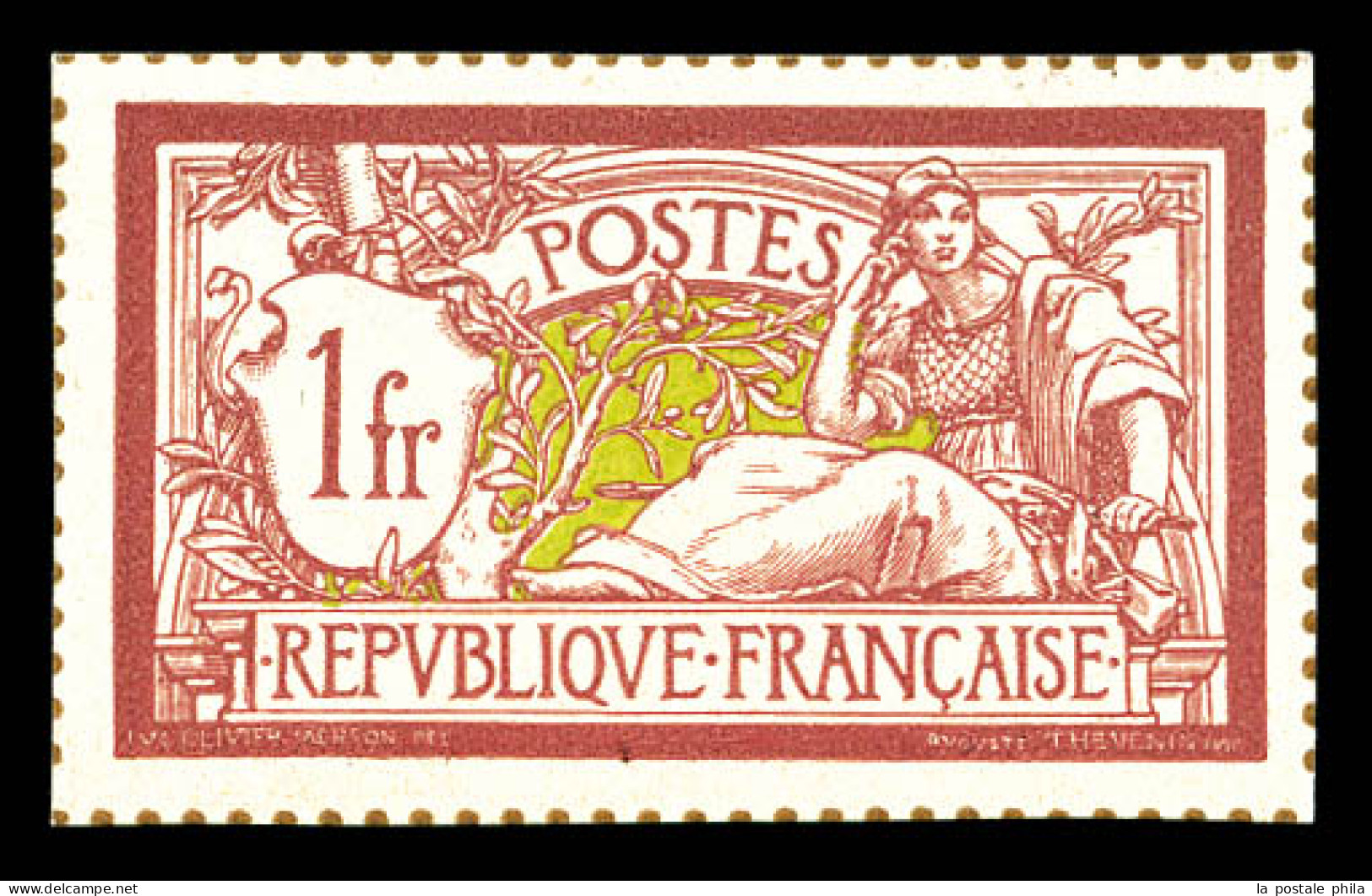 (*) N°121, 1F Merson, Tirage Sur Bristol Dentelure Figurée. TB  Qualité: (*)  Cote: 350 Euros - Unused Stamps