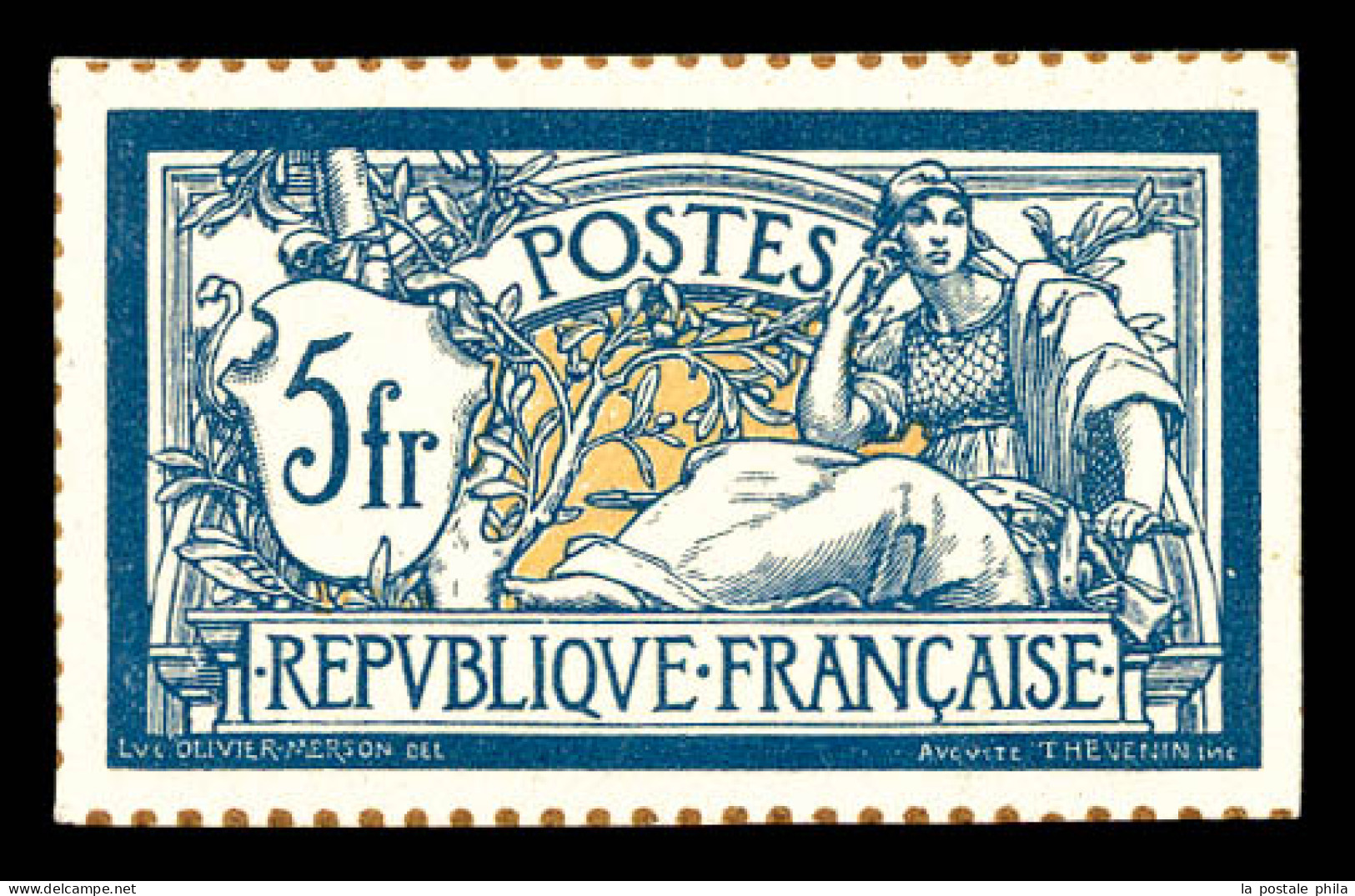 (*) N°123, 5F Merson, Tirage Sur Bristol Dentelure Figurée. TB  Qualité: (*)  Cote: 350 Euros - Unused Stamps