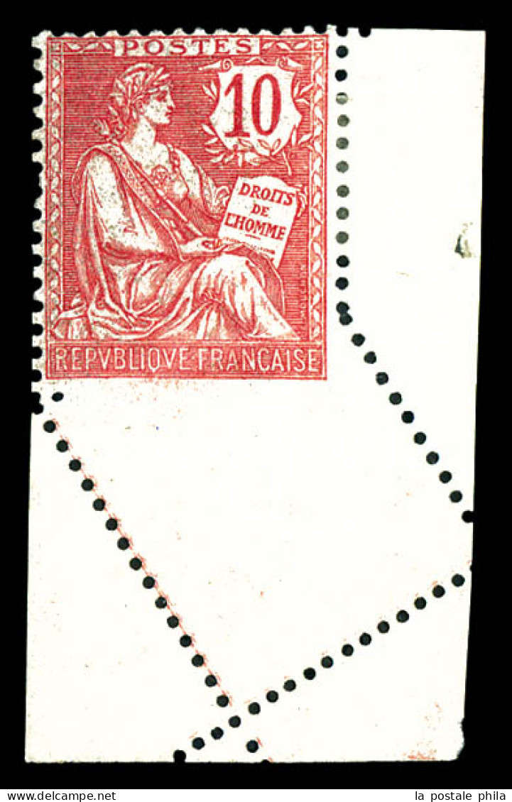 * N°124, 10c Mouchon, Piquage Oblique Par Pliage, Cdf. TB  Qualité: * - Unused Stamps
