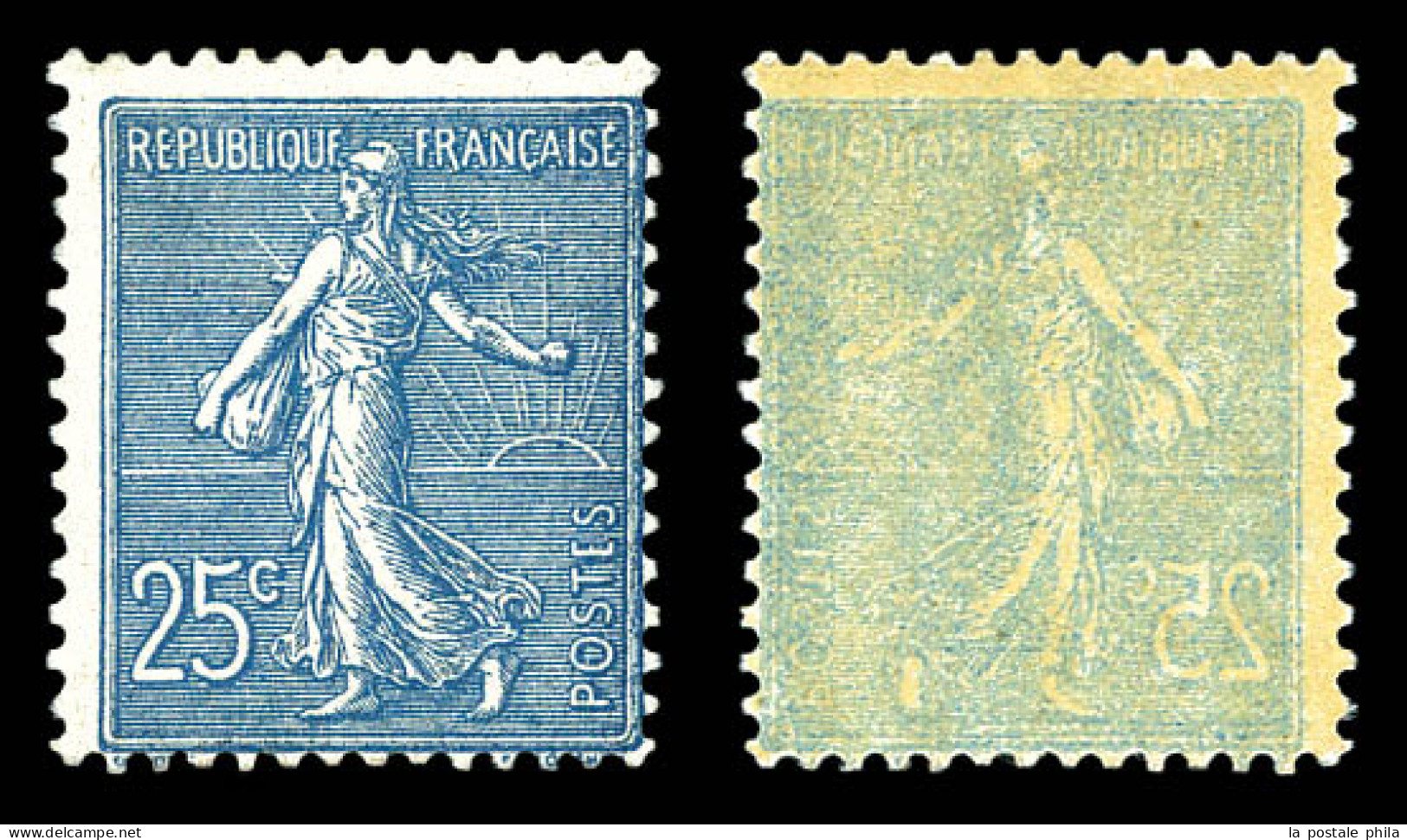 ** N°132d, 25c Bleu: Impression Recto-verso, SUP  Qualité: **  Cote: 350 Euros - Unused Stamps