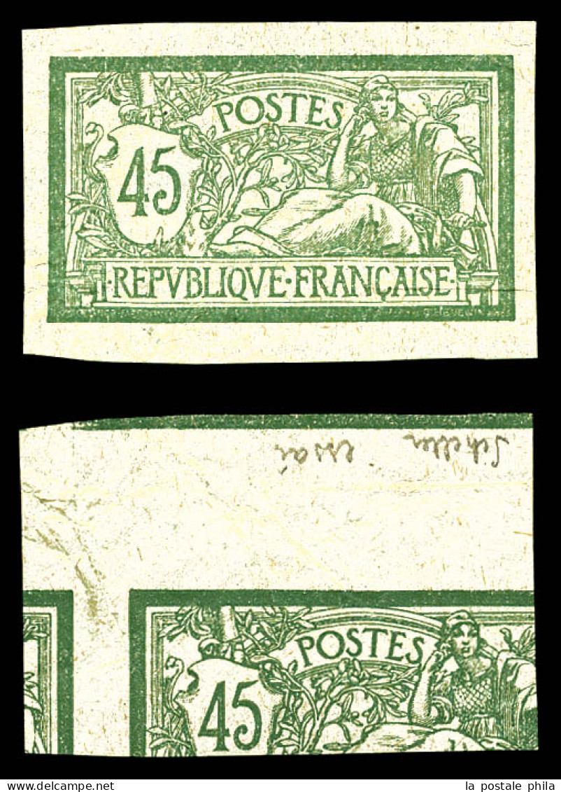 (*) N°143, Merson 45c Non Dentelé, Impression Recto-verso, TTB (certificat)  Qualité: (*) - Unused Stamps