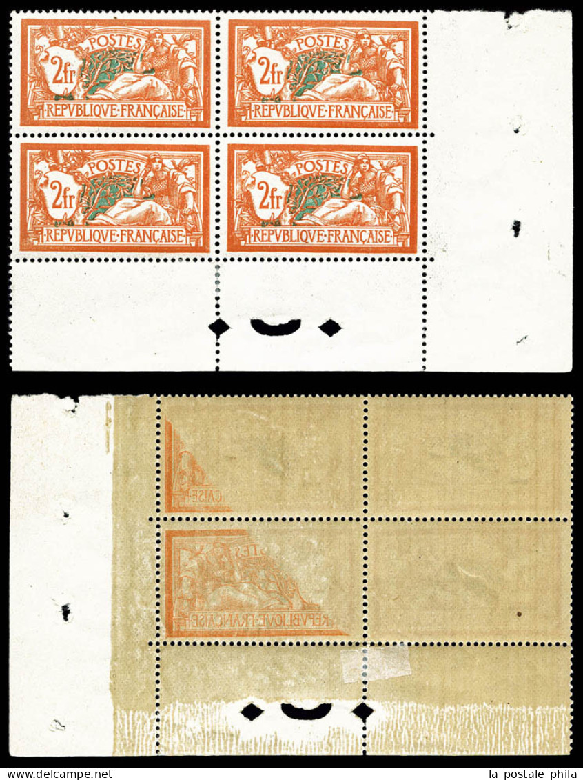 ** N°145k, Merson 2F: Recto-verso Sur 2 Ex Tenant à Normaux En Bloc De Quatre, SUP (certificat)  Qualité: ** - Unused Stamps