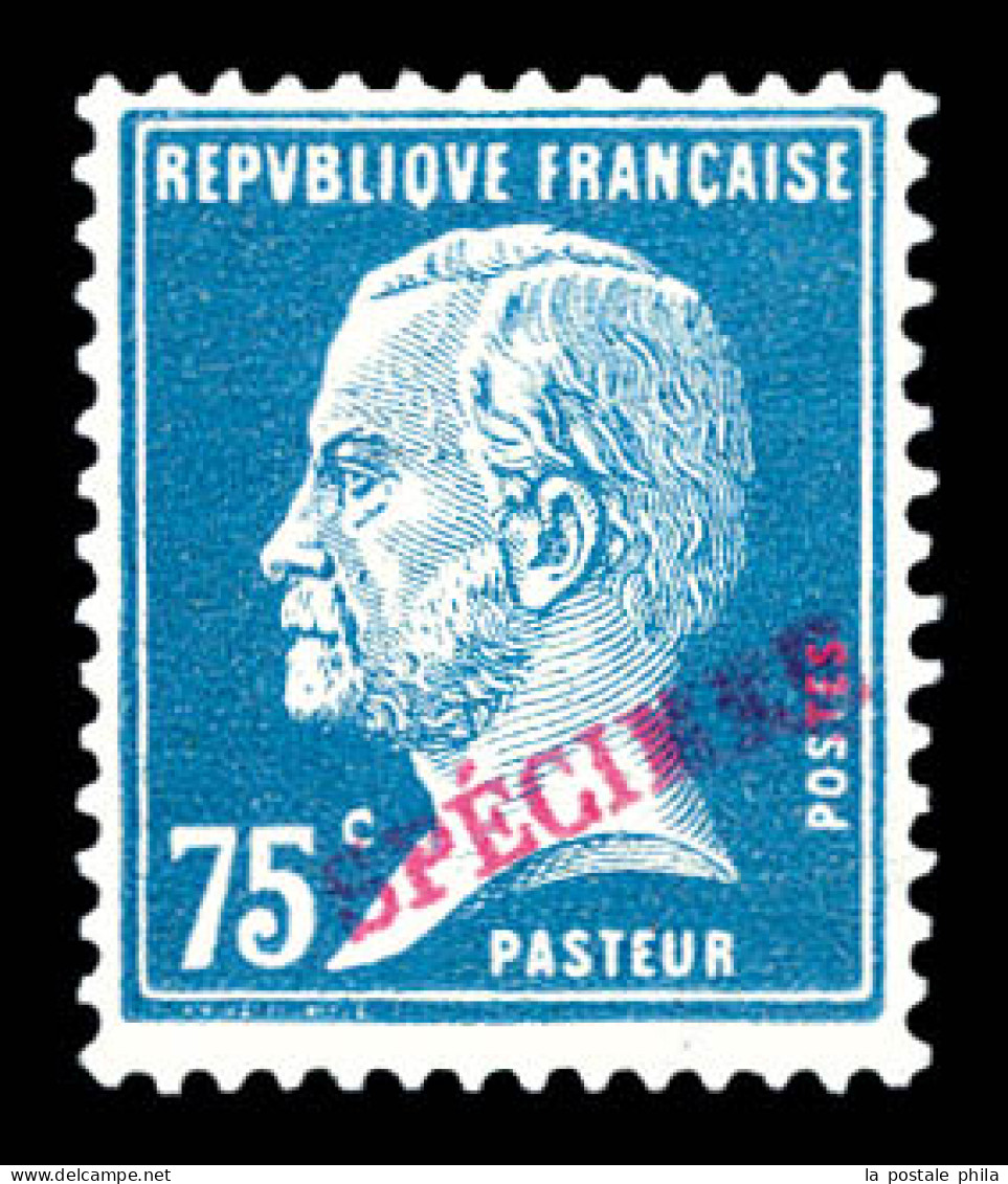 * N°177, 75c Pasteur, Surchargé 'SPECIMEN' En Rouge. SUP. R.R. (certificat)  Qualité: * - Nuovi