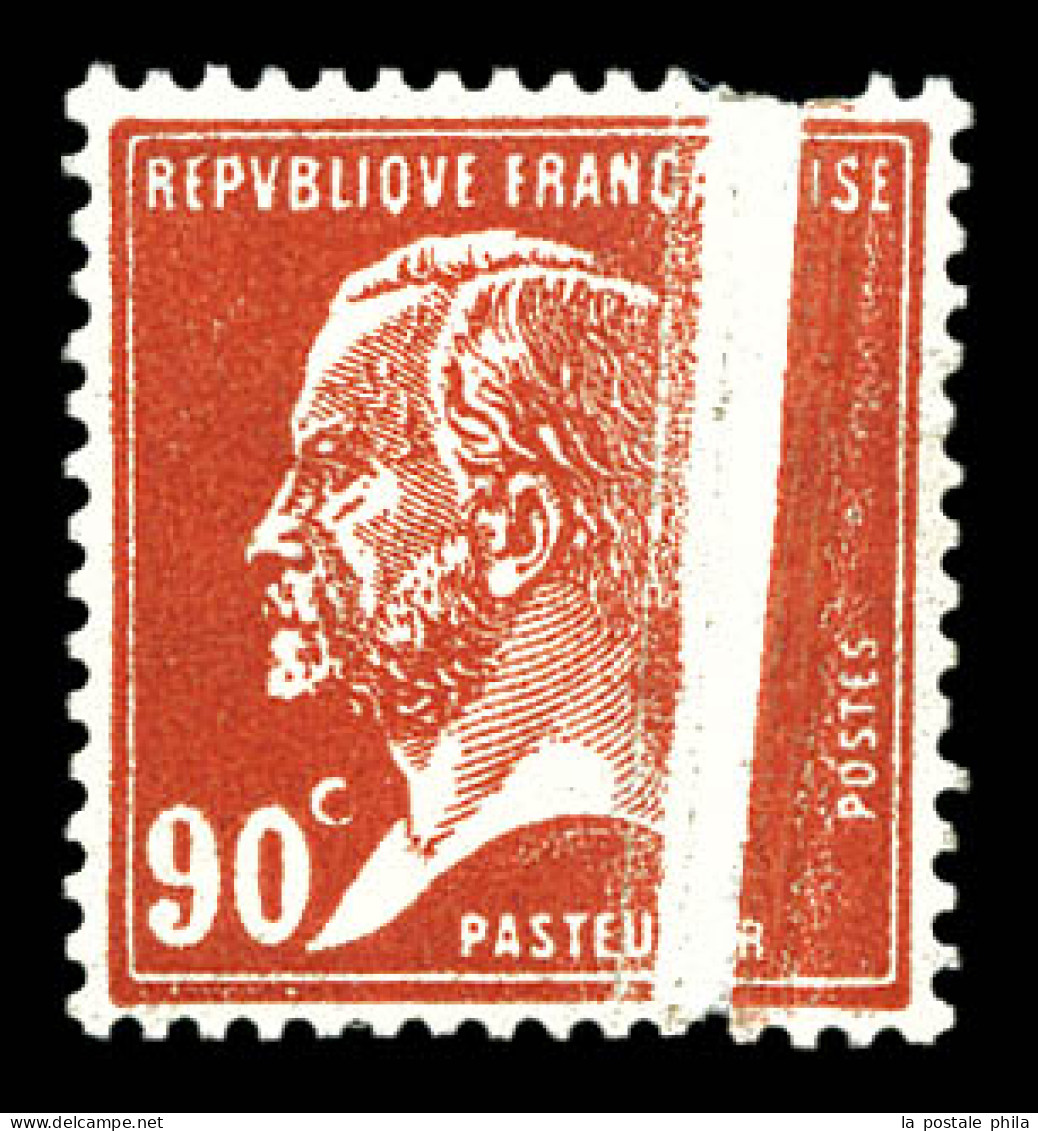 ** N°178, 90c Pasteur, Pli Accordéon. SUP. R. (signé Calves/certificat)  Qualité: ** - Unused Stamps