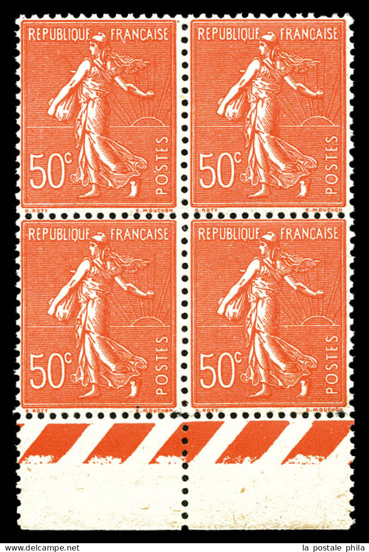 ** N°199n, 50c Semeuse, Faux De Marseille En Bd4 Bdf. TB  Qualité: **  Cote: 200 Euros - Unused Stamps