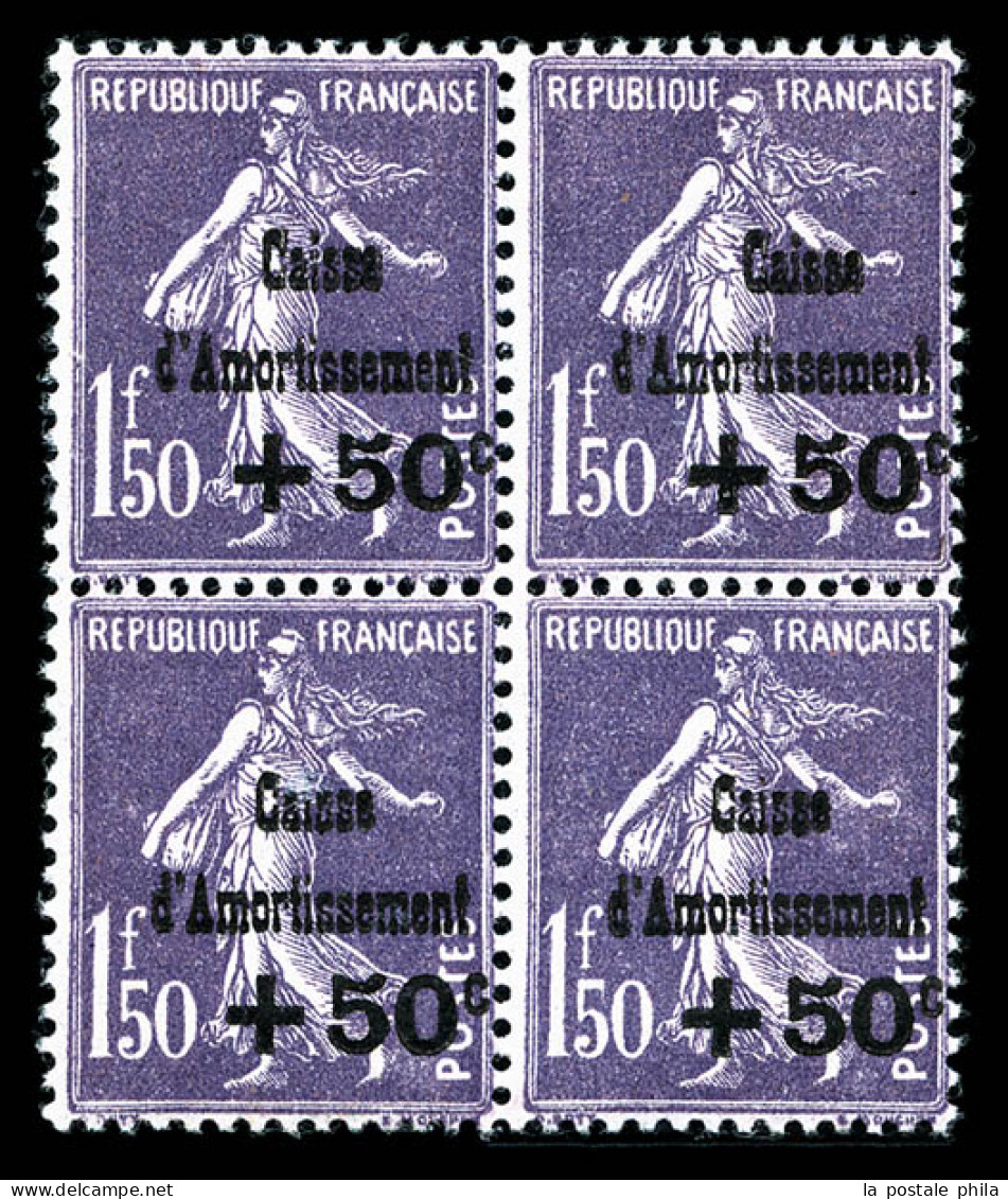 ** N°268a, C De Caisse Au Dessus Du Premier T D'amortissement Tenant à Normaux Dans Un Bloc De Quatre, TB (certificat)   - Unused Stamps