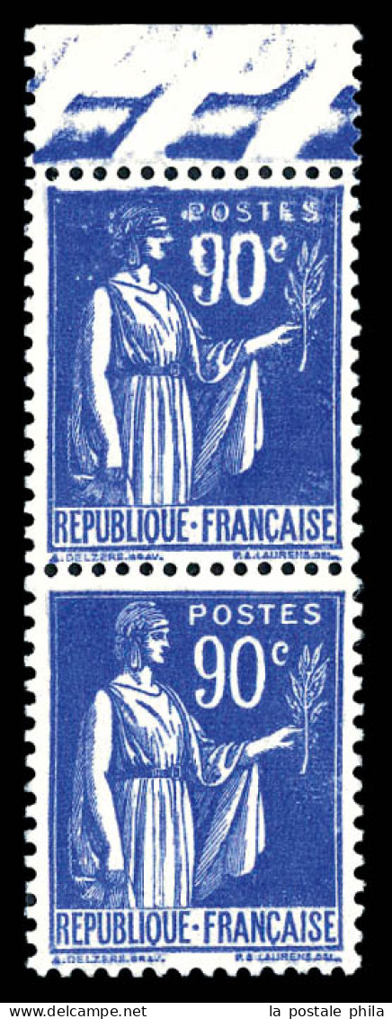 * N°368, 90c Paix, 'gros 90' Tenant à Normal Bdf. TB  Qualité: * - Unused Stamps