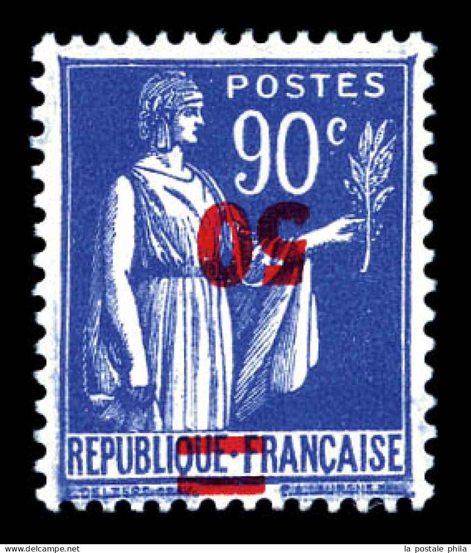 * N°482a, 50c S 90c Paix, Surcharge Renversée. TB (signé Brun/certificat)  Qualité: *  Cote: 400 Euros - Unused Stamps