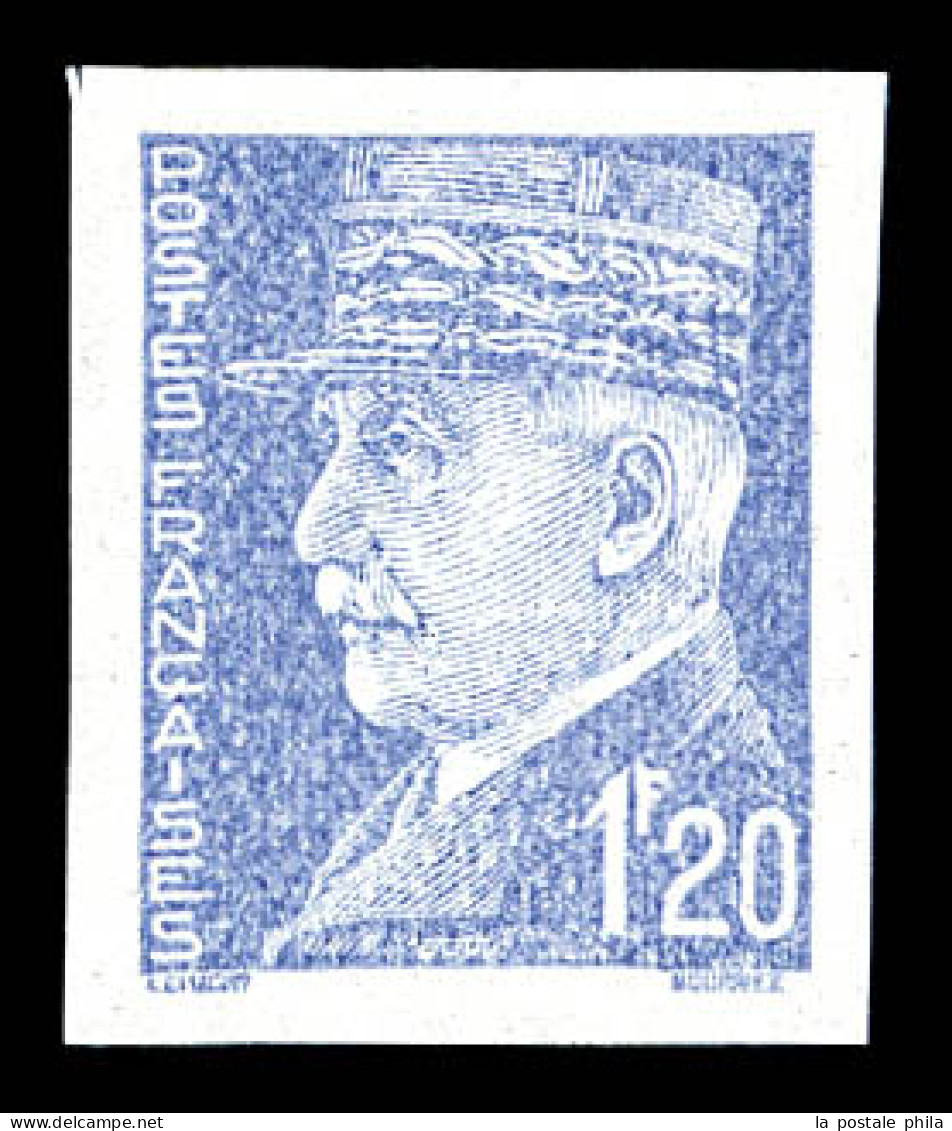 ** N°515, 1f 50 Pétain, Essai De Couleur Bleu Clair Non Dentelé. TB  Qualité: ** - Unused Stamps
