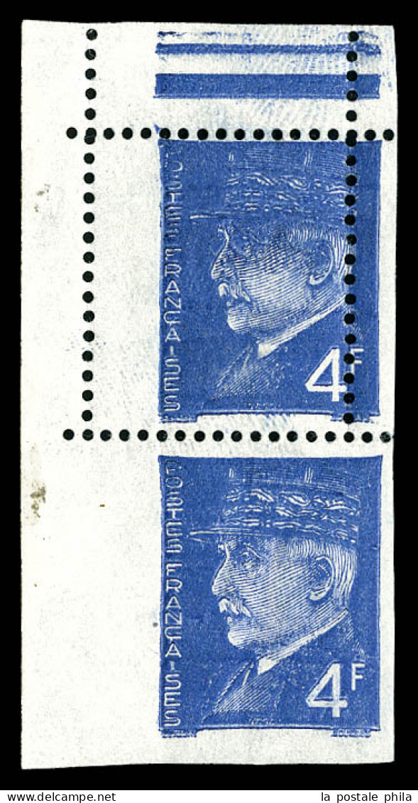 * N°522, 4f Pétain, Ex Dentelure Décalée Tenant à Non Dentelé Cdf. TTB  Qualité: * - Unused Stamps