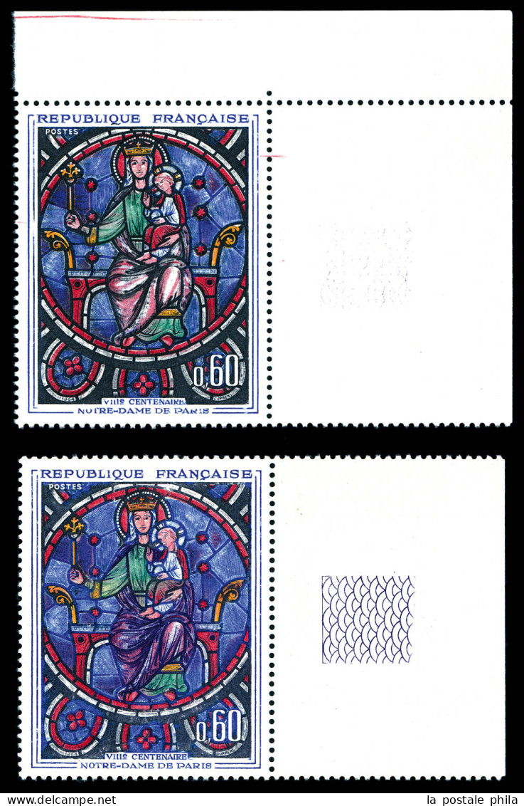 ** N°1419, 60c Rosace: Violet Absent, Cdf. SUP. R. (certificat)  Qualité: ** - Unused Stamps