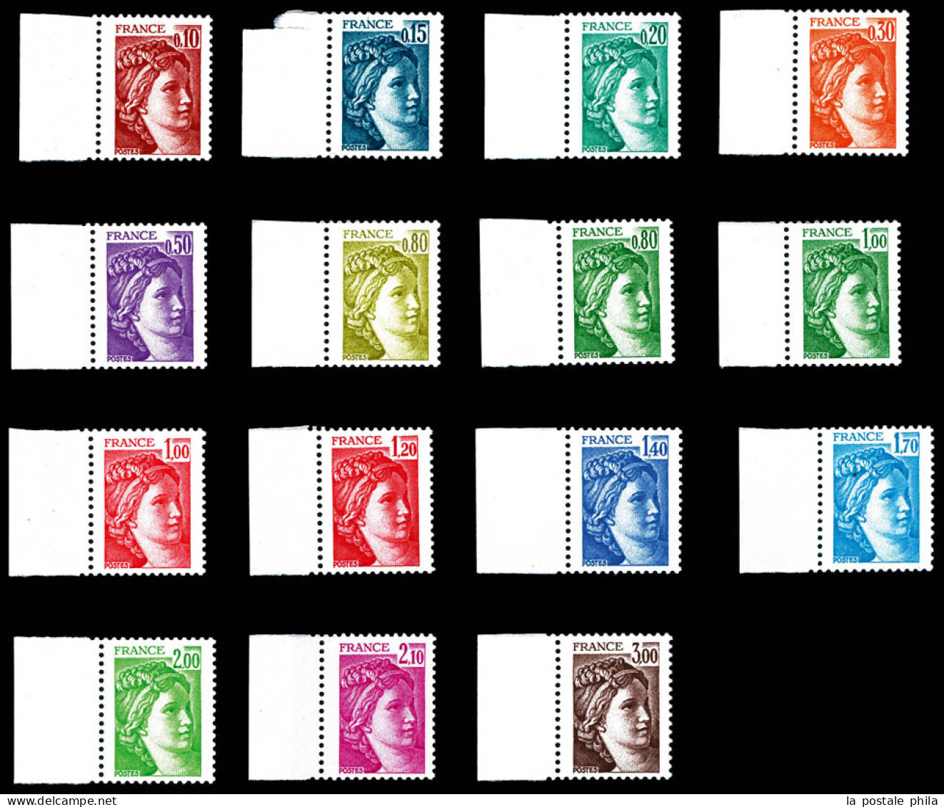 ** N°1965b/1979b, Sabine, Série Complète Sans Phosphores, Les 15 Valeurs TTB (signés Calves)  Qualité: **  Cote: 300 Eur - Nuevos