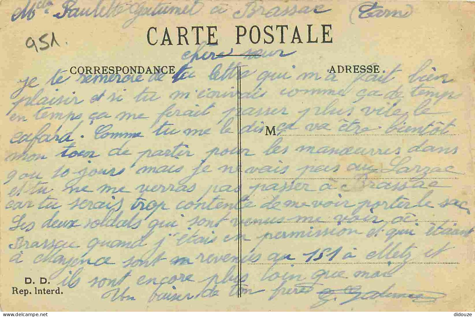 Militaria - Humoristique - Zéro Demain Matin - Scènes Militaires - Correspondance - CPA - Voir Scans Recto-Verso - Humour