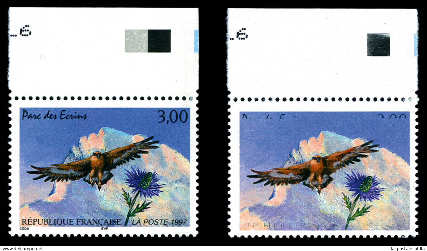 ** N°3054a, Parc Des Écrins: Légende Et Faciale Supérieure Absentes, SUP. RARE (signé Calves/Brun/certificat)  Qualité:  - Unused Stamps