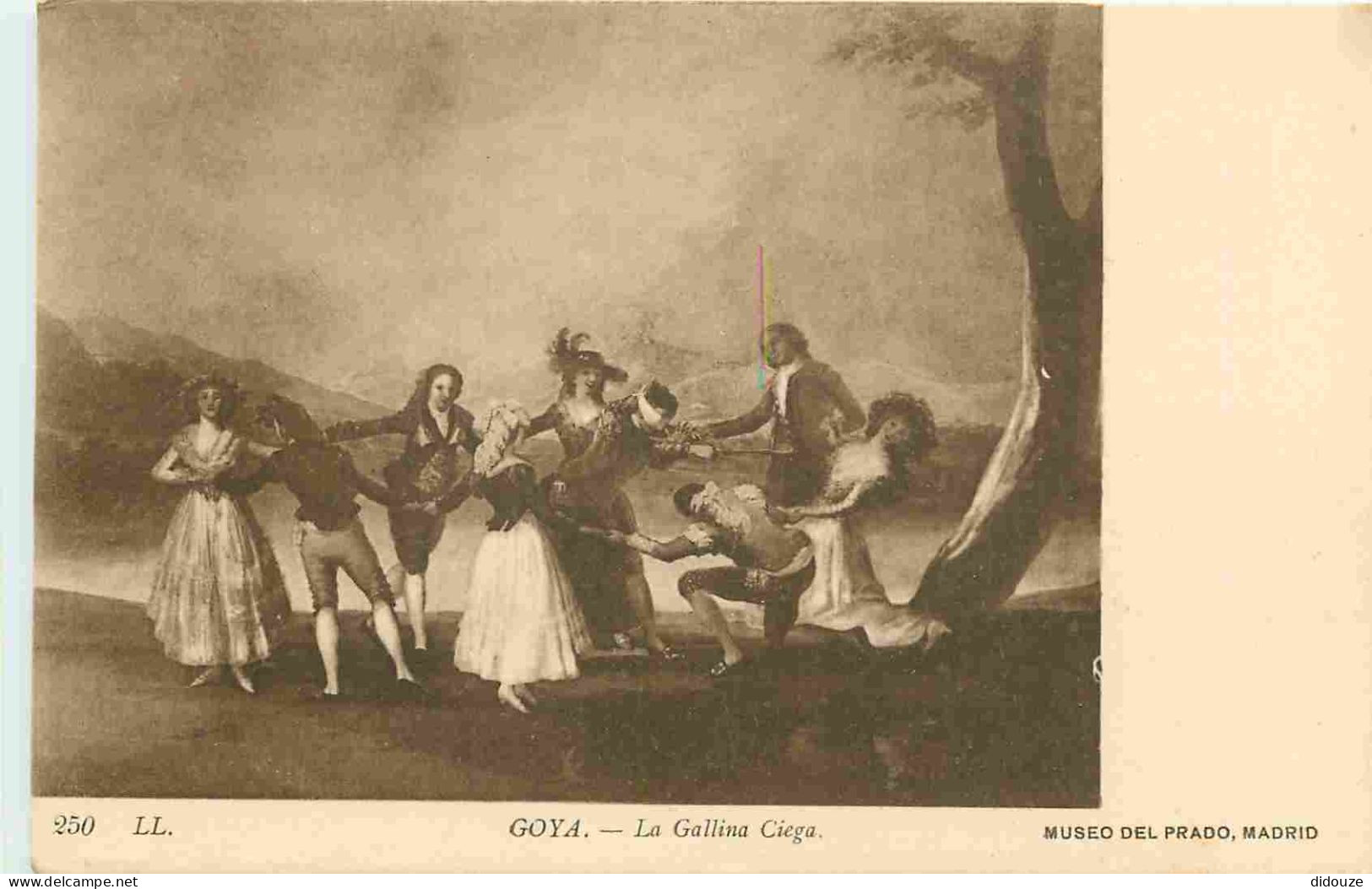 Art - Peinture - Goya - La Gallina Ciega - Museo Del Prado Madrid - Publicité Horsine Au Dos - CPA - Voir Scans Recto-Ve - Paintings