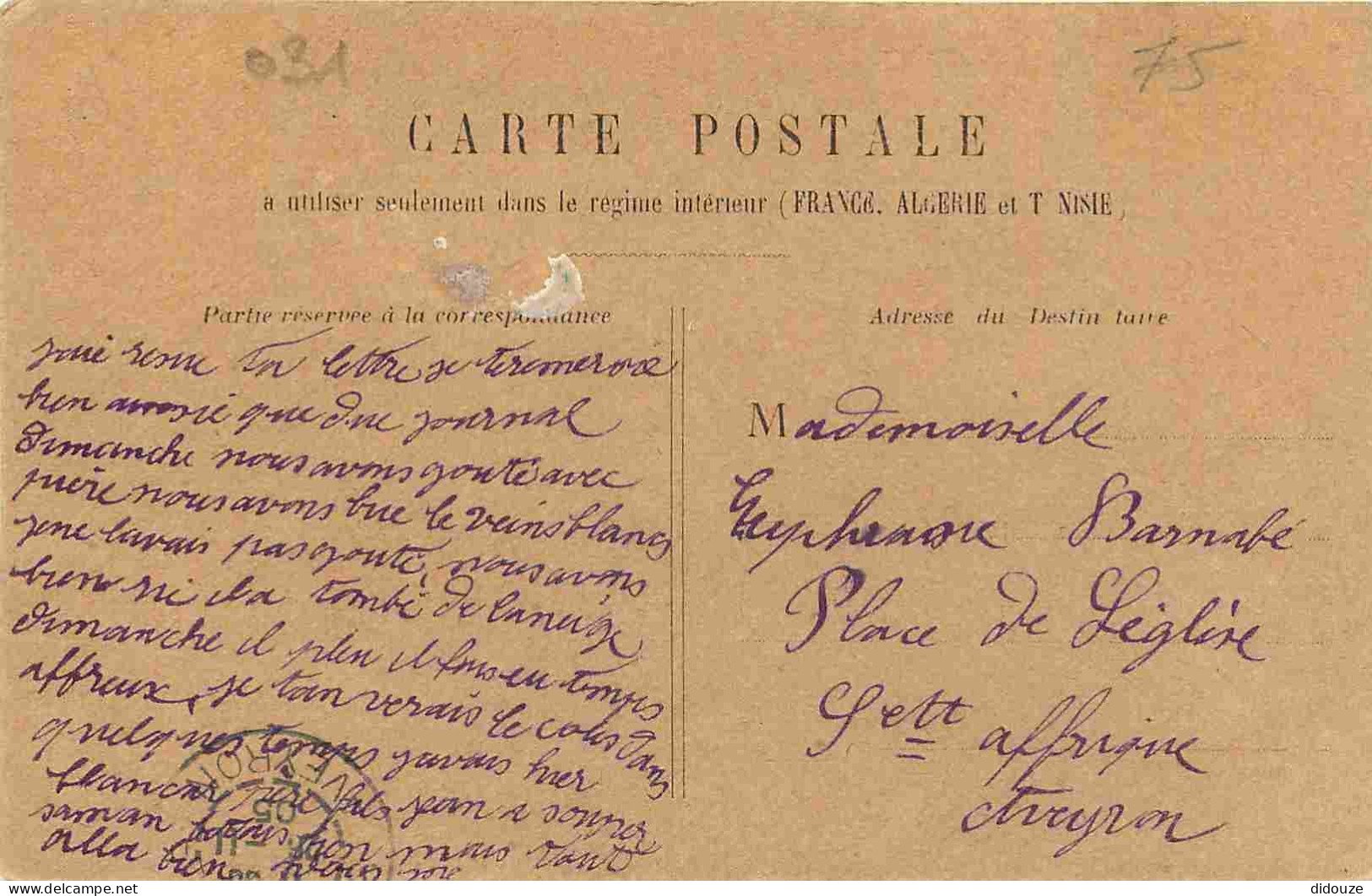 75 - Paris - Gare De L'Est - Animée - Correspondance - CPA - Oblitération Ronde De 1905 - Voir Scans Recto-Verso - Stations, Underground