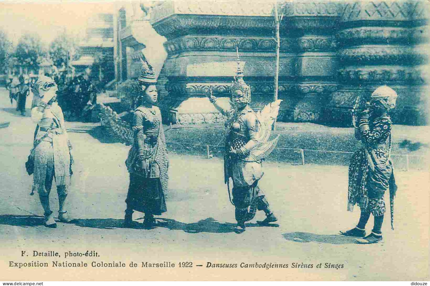 13 - Marseille - Exposition Coloniale De 1922 - Danseuses Cambodgiennes Sirènes Et Singes - Animée - Folklore - Scène Et - Expositions Coloniales 1906 - 1922