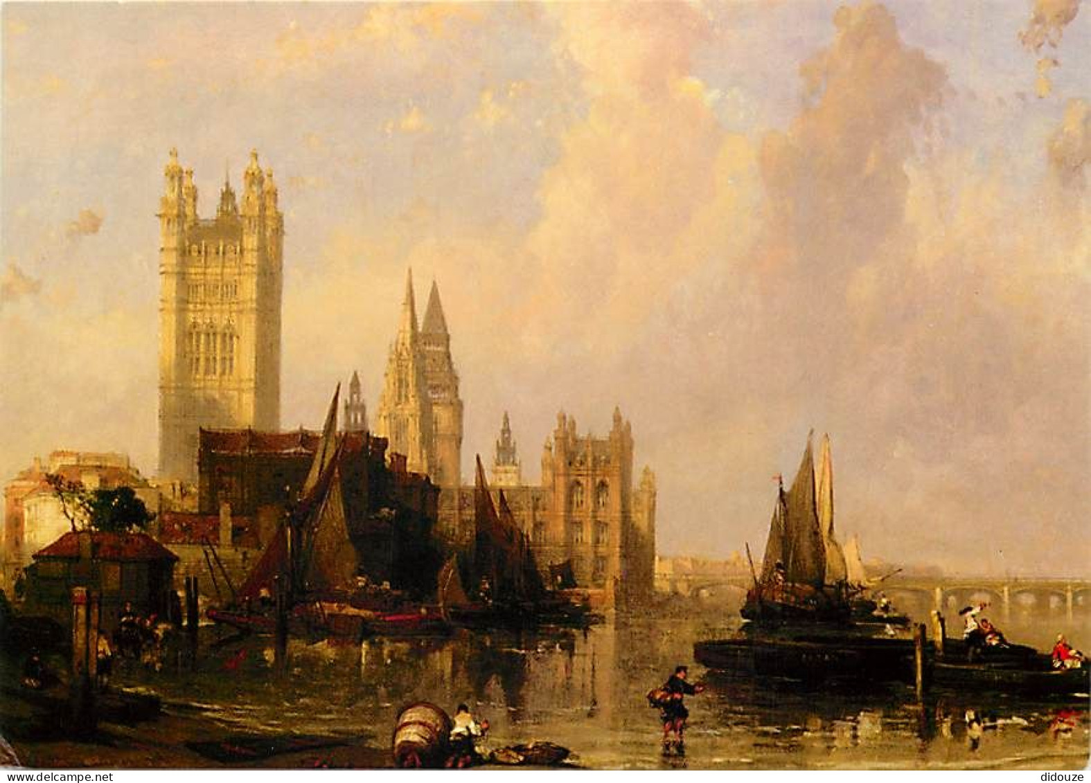 Art - Peinture - David Roberts - The Houses Of Parliament From Millbank, 1861 (détail) - CPM - Carte Neuve - Voir Scans  - Paintings