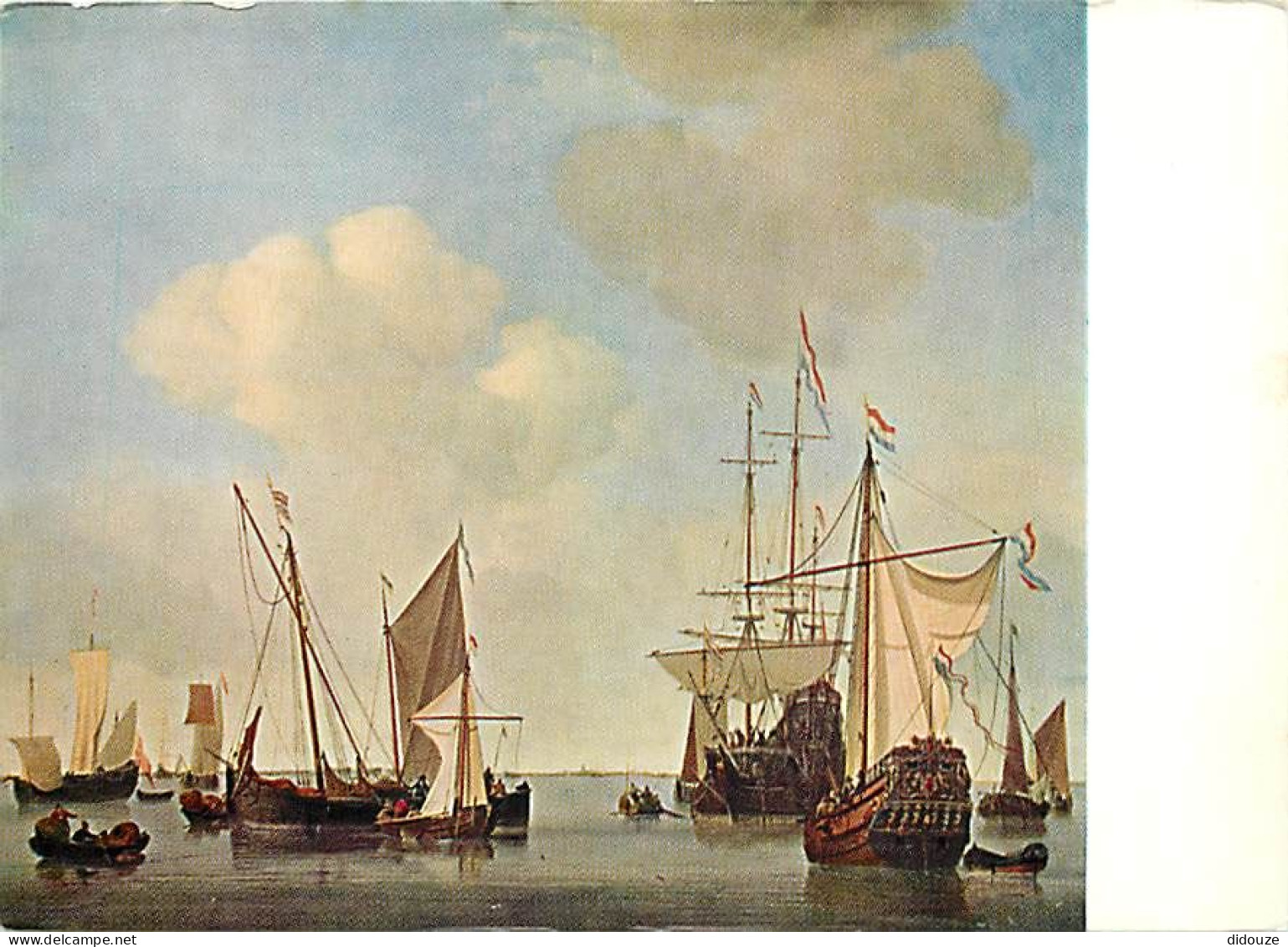 Art - Peinture - Willem Van De Velde - Vaisseaux De Guerre Sur L'Y - Oorlogsschepen Op Het IJ - View Of The Y With Men-o - Paintings