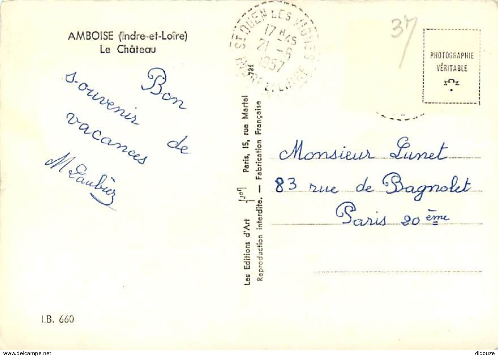 37 - Amboise - Le Château - Mention Photographie Véritable - Carte Dentelée - CPSM Grand Format - Voir Scans Recto-Verso - Amboise