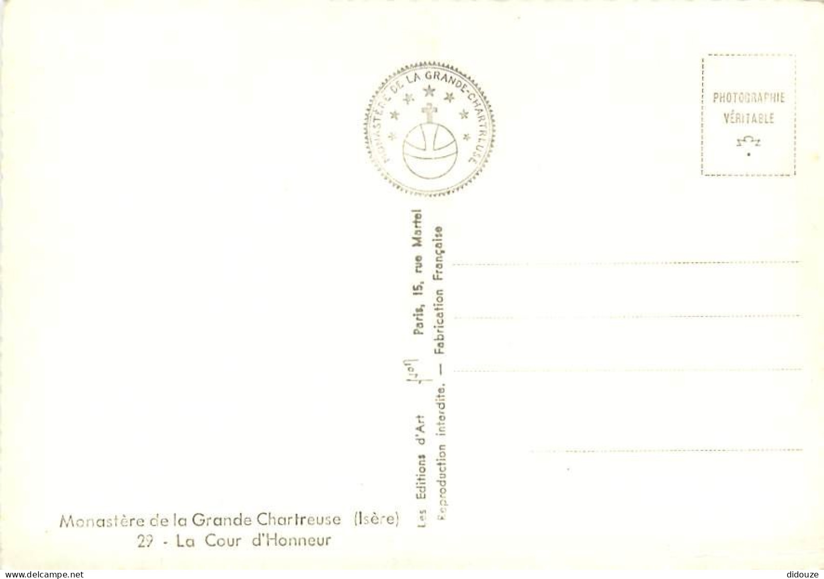 38 - La Grande Chartreuse - Monastère De La Grande Chartreuse - La Cour D'Honneur - Mention Photographie Véritable - Car - Chartreuse