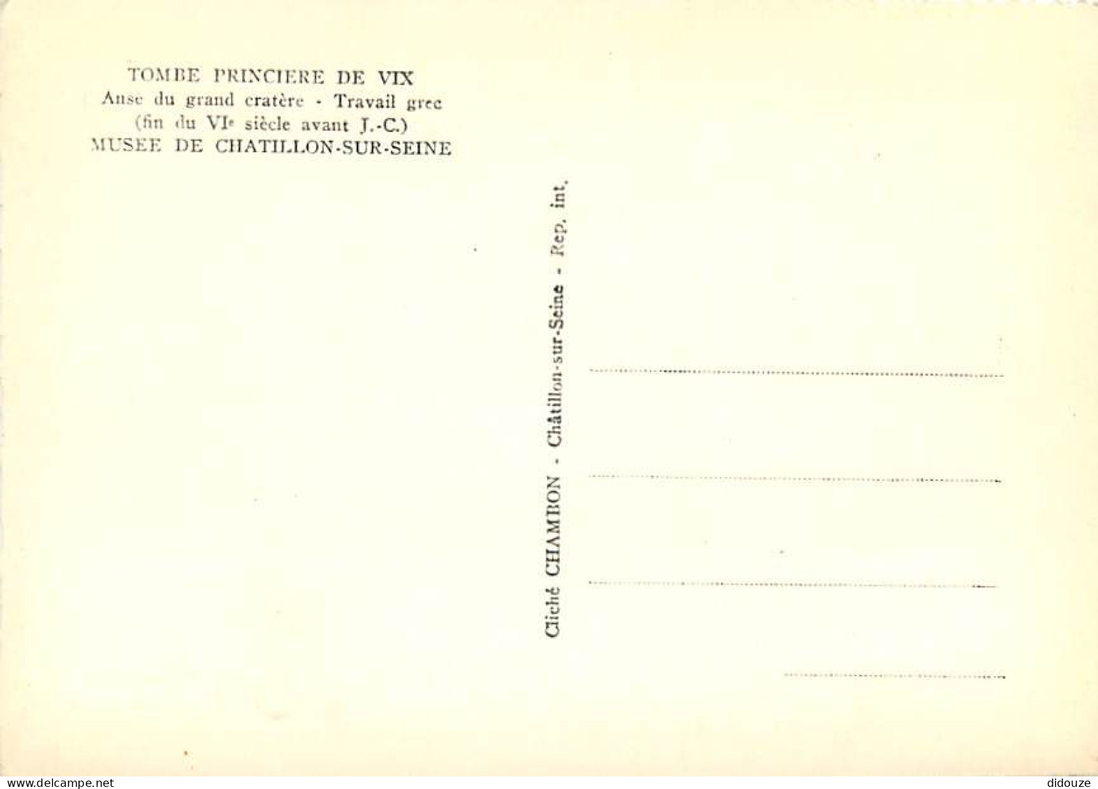 21 - Chatillon Sur Seine - Musée De Chatillon Sur Seine - Tombe Princière De Vix - Cratère De Bronze - Carte Dentelée -  - Chatillon Sur Seine